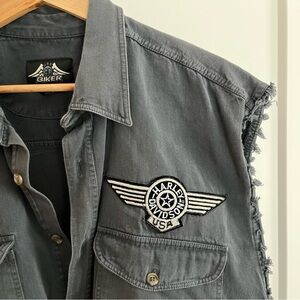Harley-Davidson Gray Sleeveless Denim Jacket